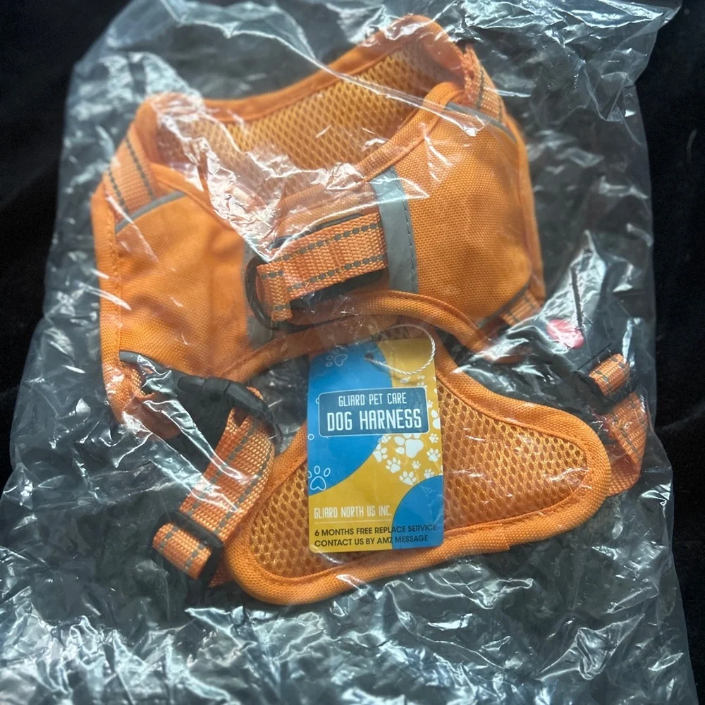 Gliard Pet Care Dog Harness Orange Mesh Reflective Vest No Pull Small S NWT